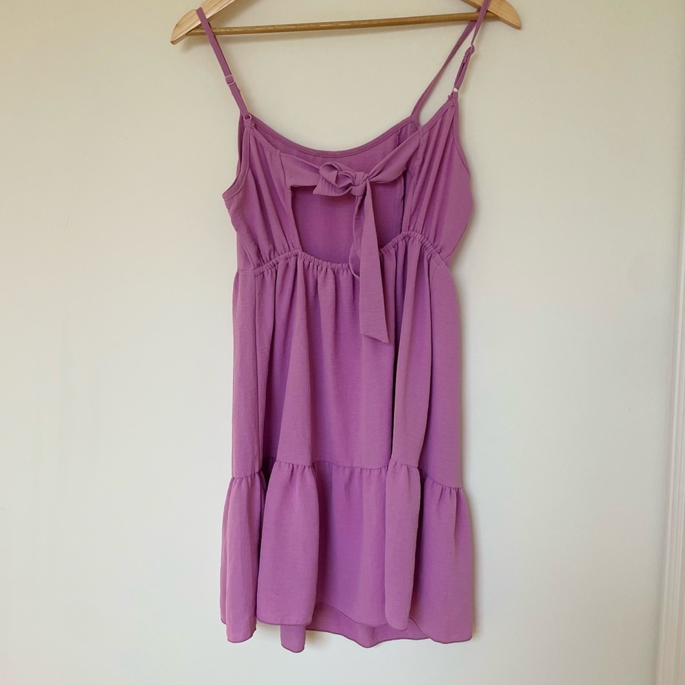 Altar’d State Lavender Tie Back Mini Dress Size M - Picture 5 of 5